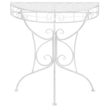 Beistelltisch Vintage-Stil Halbrund Metall 72x36x74 cm Silber
