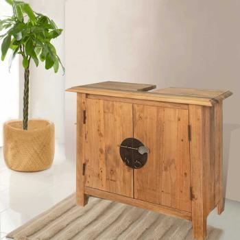 Badezimmer-Unterschrank Massivholz Kiefer 70x32x63 cm  