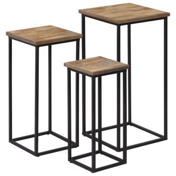 Beistelltisch-Set 3-tlg. Recyceltes Teak