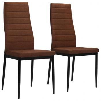 ARDEBO.de - Esszimmerstühle 2 Stk. Braun Stoff