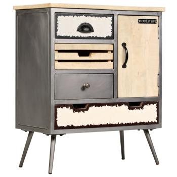 ARDEBO.de - Sideboard Mangoholz Massiv und Stahl 65 x 33 x 76 cm
