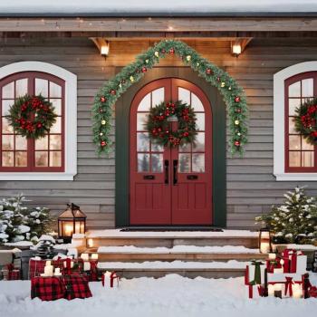 Weihnachtsgirlande mit Kugeln und LED-Leuchten 5 m