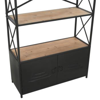 Bücherregal Massivholz Tanne und Stahl 80x32,5x180 cm
