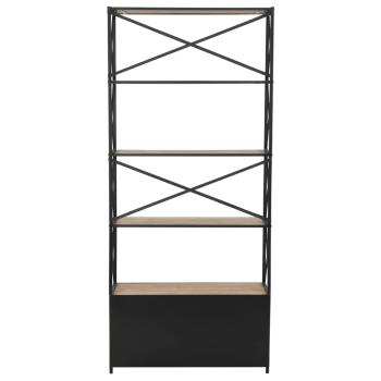 Bücherregal Massivholz Tanne und Stahl 80x32,5x180 cm
