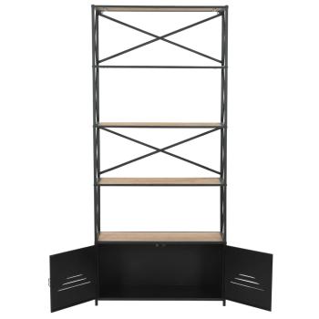 Bücherregal Massivholz Tanne und Stahl 80x32,5x180 cm