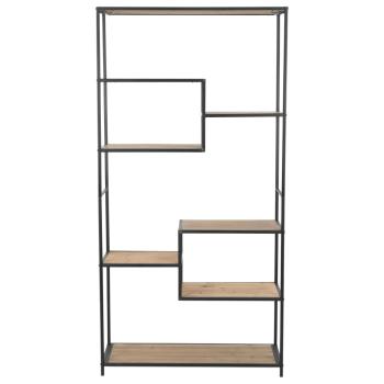 Bücherregal Massivholz Tanne und Stahl 90,5x35x180 cm