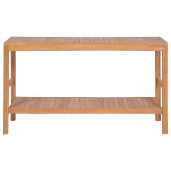Waschtischunterschrank Teak Massiv mit Flussstein Waschbecken