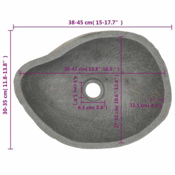 Waschtischunterschrank Teak Massiv mit Flussstein Waschbecken