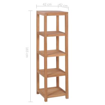 Badezimmerregal mit 4 Etagen Teakholz Massiv 42x42x165 cm