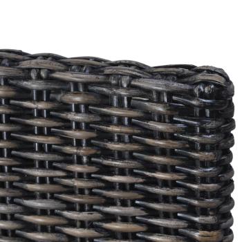 Esszimmerstühle 2 Stk. Schwarz Kubu Rattan und Mango Holz