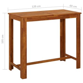 Bartisch Akazienholz Massiv 120 x 60 x 105 cm