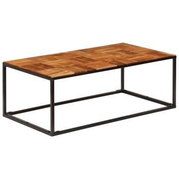Couchtisch 110 x 60 x 40 cm Massivholz Akazie und Stahl