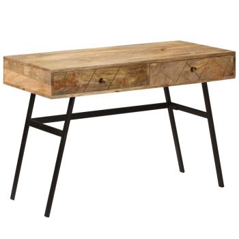 Schreibtisch mit Schubladen Massivholz Mango 110×50×76 cm