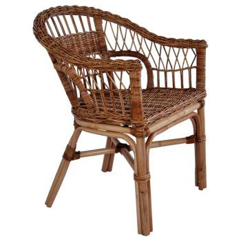 ARDEBO.de - Gartenstuhl Rattan Natur Braun