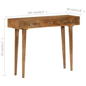 Konsolentisch Mangoholz Massiv 102 x 30 x 79 cm