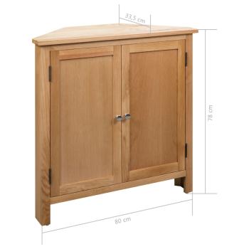 Eckschrank 80x33,5x78 cm Massivholz Eiche