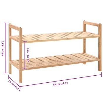 Schuhregal Walnussholz Massiv 69x26x40 cm