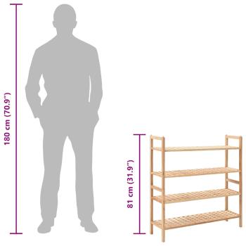 Schuhregal Walnussholz Massiv 69x26x81 cm