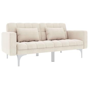 Schlafsofa Creme Stoff 