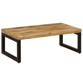 Couchtisch 100x50x35 cm Mango Massivholz und Stahl