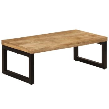 Couchtisch 100x50x35 cm Mango Massivholz und Stahl