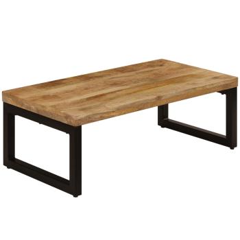 Couchtisch 100x50x35 cm Mango Massivholz und Stahl