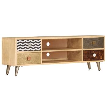 TV-Ablage 120 x 30 x 40 cm Massivholz Mango