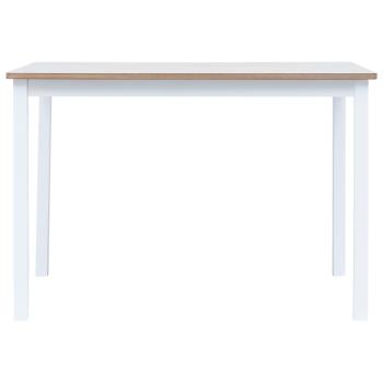Esstisch Weiß und Braun 114x71x75 cm Gummiholz Massiv
