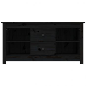 TV-Schrank Schwarz 103x36,5x52 cm Massivholz Kiefer