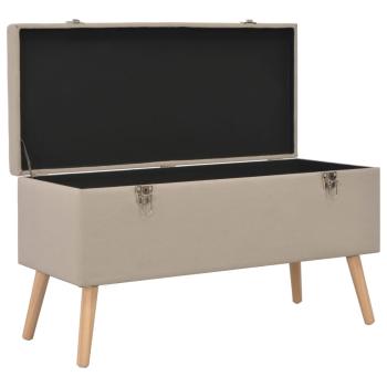 Hocker mit Stauraum 3 Stk. Beige Stoff