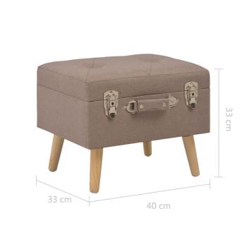 Hocker mit Stauraum 3 Stk. Braun Stoff