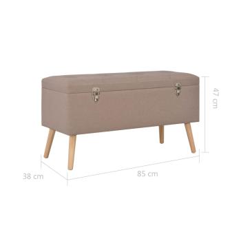 Hocker mit Stauraum 3 Stk. Braun Stoff