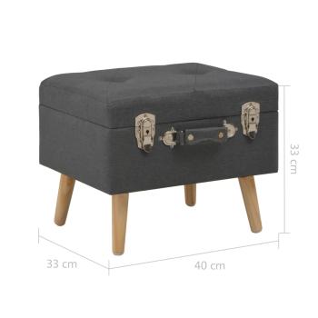 Hocker mit Stauraum 3 Stk. Dunkelgrau Stoff