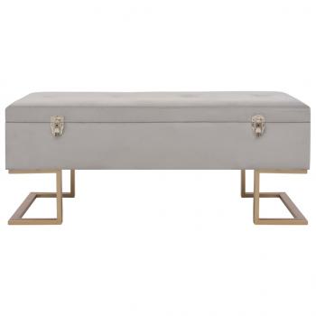 Bank mit Staufach 105 cm Grau Samt