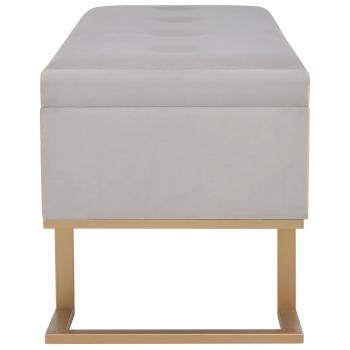 Bank mit Staufach 105 cm Grau Samt