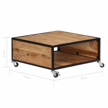 Couchtisch 70x70x32 cm Massivholz Akazie