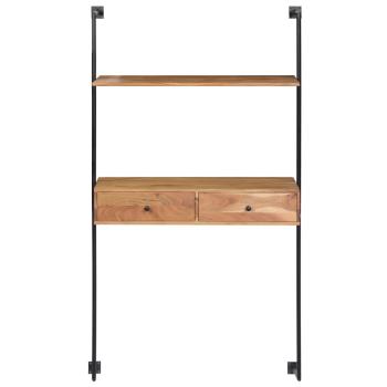 Wandschreibtisch 90 x 40 x 170 cm Massivholz Akazie