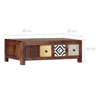 Couchtisch 90x50x30 cm Massivholz Akazie