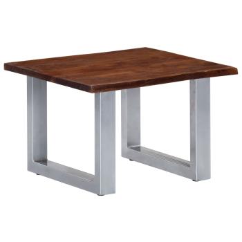 Couchtisch mit Naturkanten 60x60x40 cm Massivholz Akazie