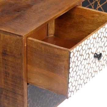 Sideboard mit Druckmustern 130x30x70 cm Massivholz Mango