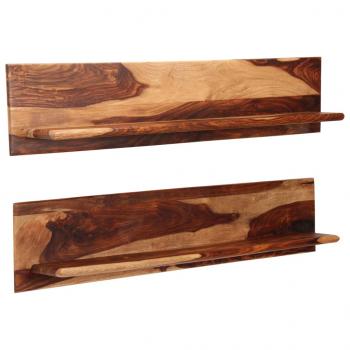 Wandregale 2 Stk. 118 x 26 x 20 cm Massivholz