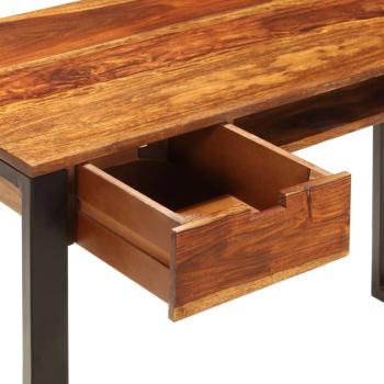 Schreibtisch 110 x 55 x 78 cm Massivholz und Stahl