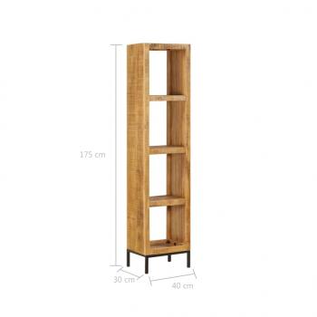 Bücherregal 40 x 30 x 175 cm Mango Massivholz