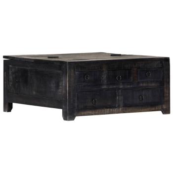 Couchtisch Schwarz 65 x 65 x 30 cm Mangoholz Massiv