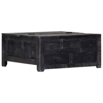 Couchtisch Schwarz 65 x 65 x 30 cm Mangoholz Massiv