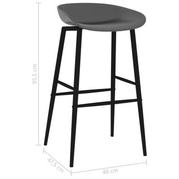 Barhocker 2 Stk. Grau 