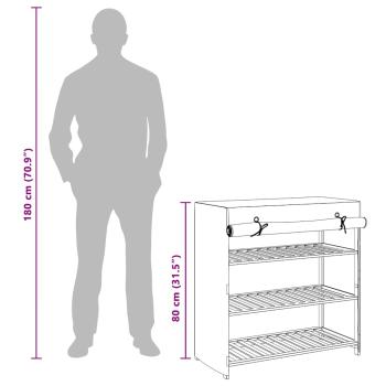 Schuhschrank mit Abdeckung Grau 79 x 40 x 80 cm Stoff