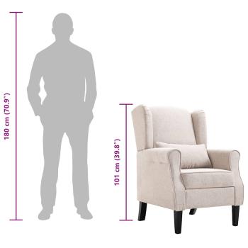 Sessel Beige Stoff