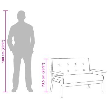 2-Sitzer-Sofa Schwarz Kunstleder