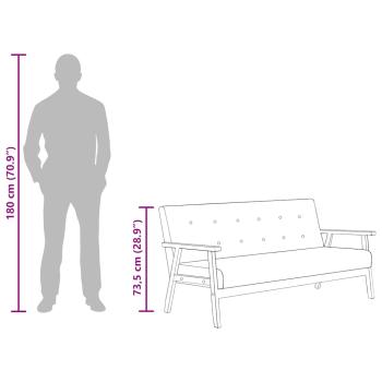 3-Sitzer-Sofa Schwarz Kunstleder